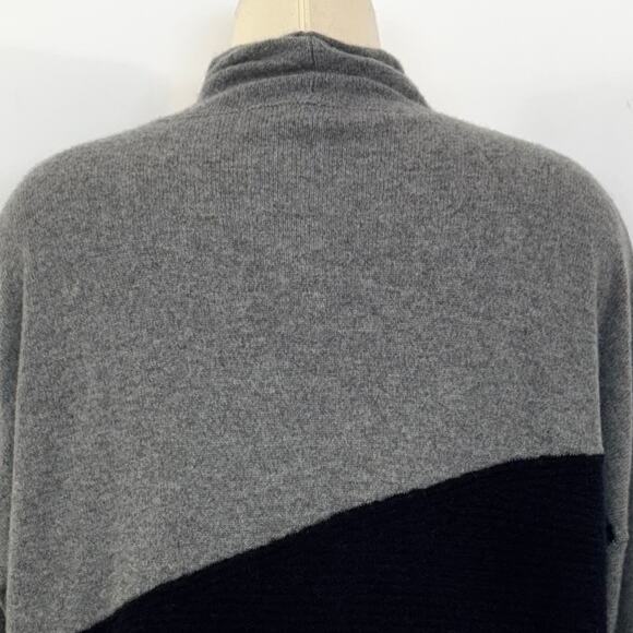 C Bloomingdale's 2-Ply Cashmere Mock Neck Sweater Pullover Colorblock XL - Picture 8 of 11